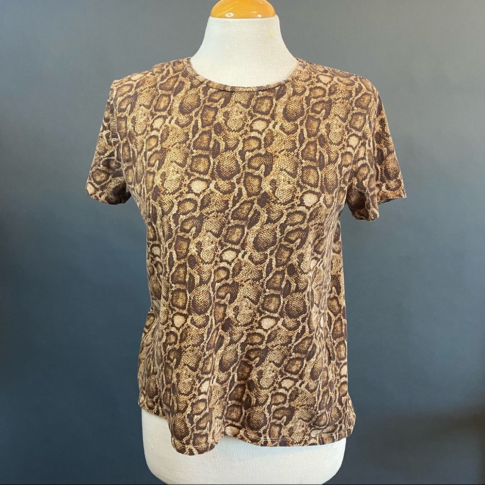 zara basic snake print t-shirt
